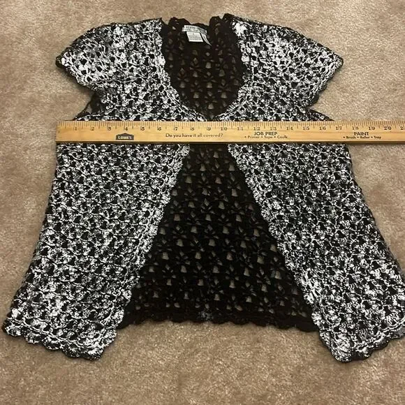 ALBERTO MAKALI Women's Vest Crocheted Short Sleeve Small - Picture 6 of 7